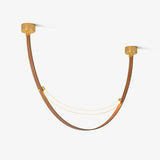 Modern Linear Leather Belt Pendant Light LED Minimalist Ceiling Hanging Lamp