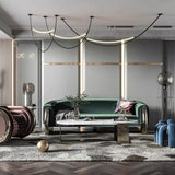 Modern Linear Leather Belt Pendant Light LED Minimalist Ceiling Hanging Lamp