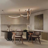 Modern Linear Leather Belt Pendant Light LED Minimalist Ceiling Hanging Lamp