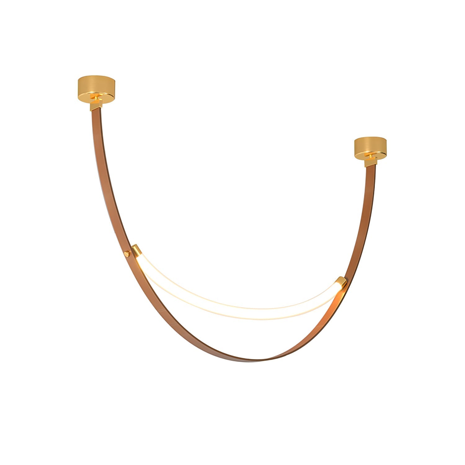 Modern Linear Leather Belt Pendant Light LED Minimalist Ceiling Hanging Lamp