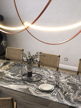 Modern Linear Leather Belt Pendant Light LED Minimalist Ceiling Hanging Lamp