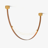 Modern Linear Leather Belt Pendant Light LED Minimalist Ceiling Hanging Lamp