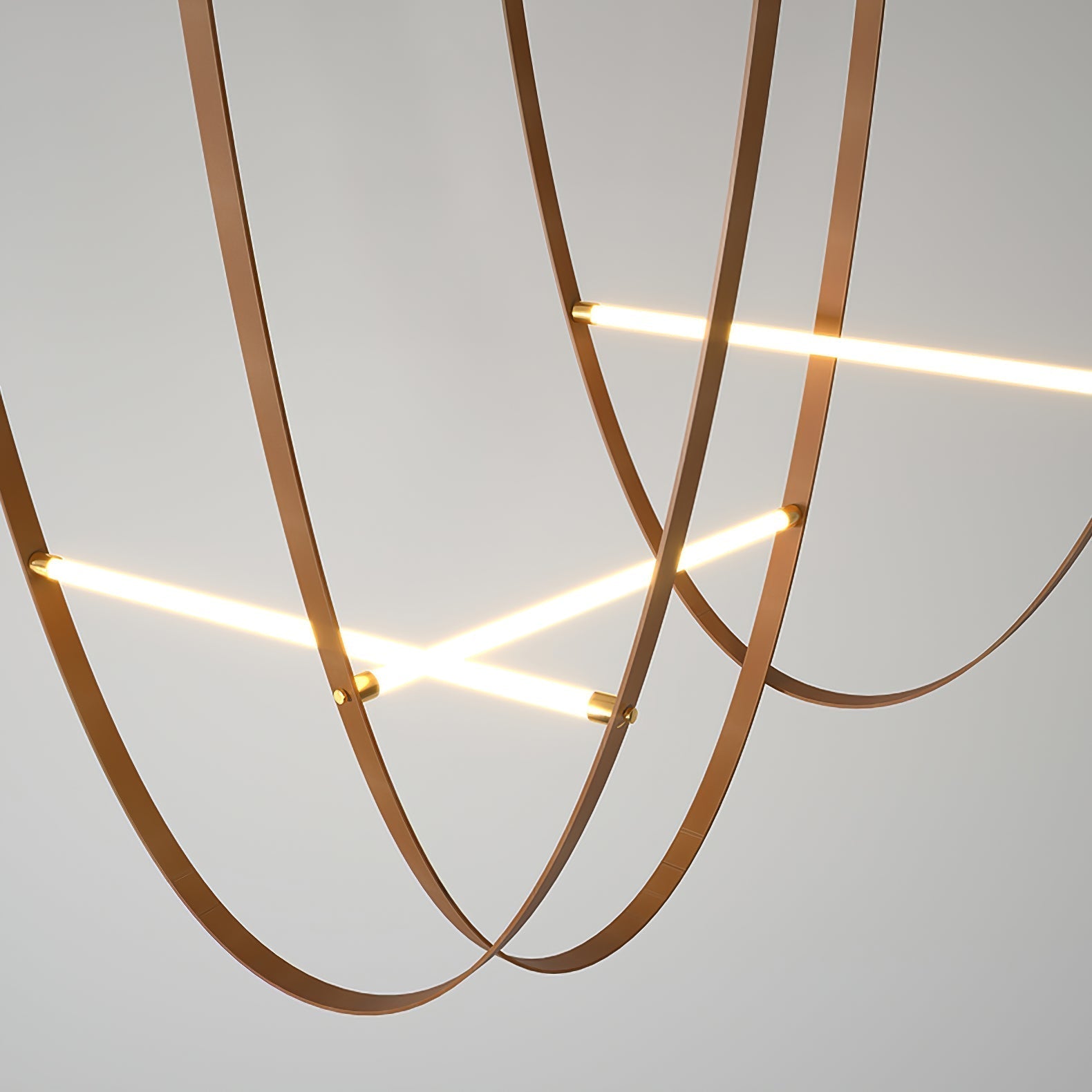 Modern Linear Leather Belt Pendant Light LED Minimalist Ceiling Hanging Lamp