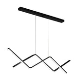 Modern Linear LED Chandelier Adjustable 3 Step Dimming Island Hanging Lamp for Bar and Dining Area