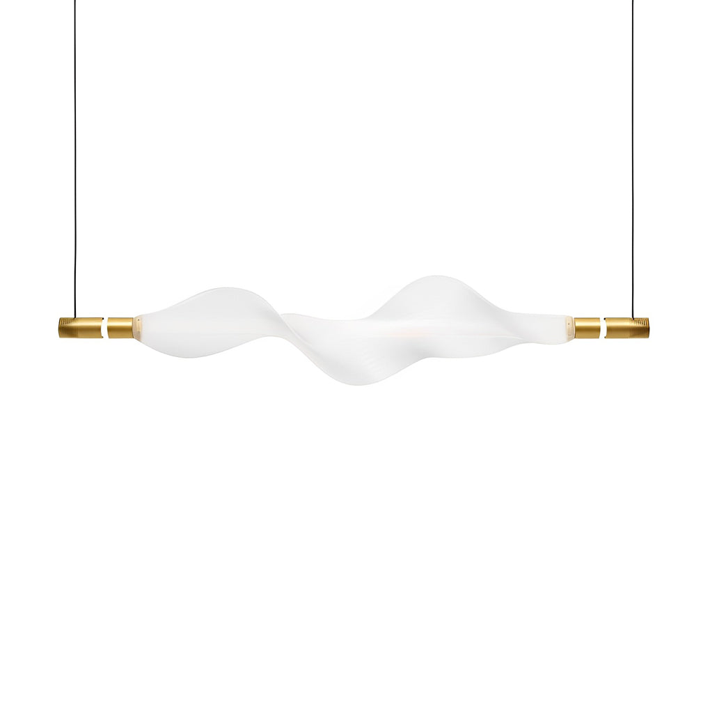 Modern Linear LED Dining Room Chandelier Electroplated Aluminum Strip Pendant Light