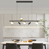 Modern Linear LED Dining Room Chandelier Nordic Strip Pendant Light with Three Color Dimming