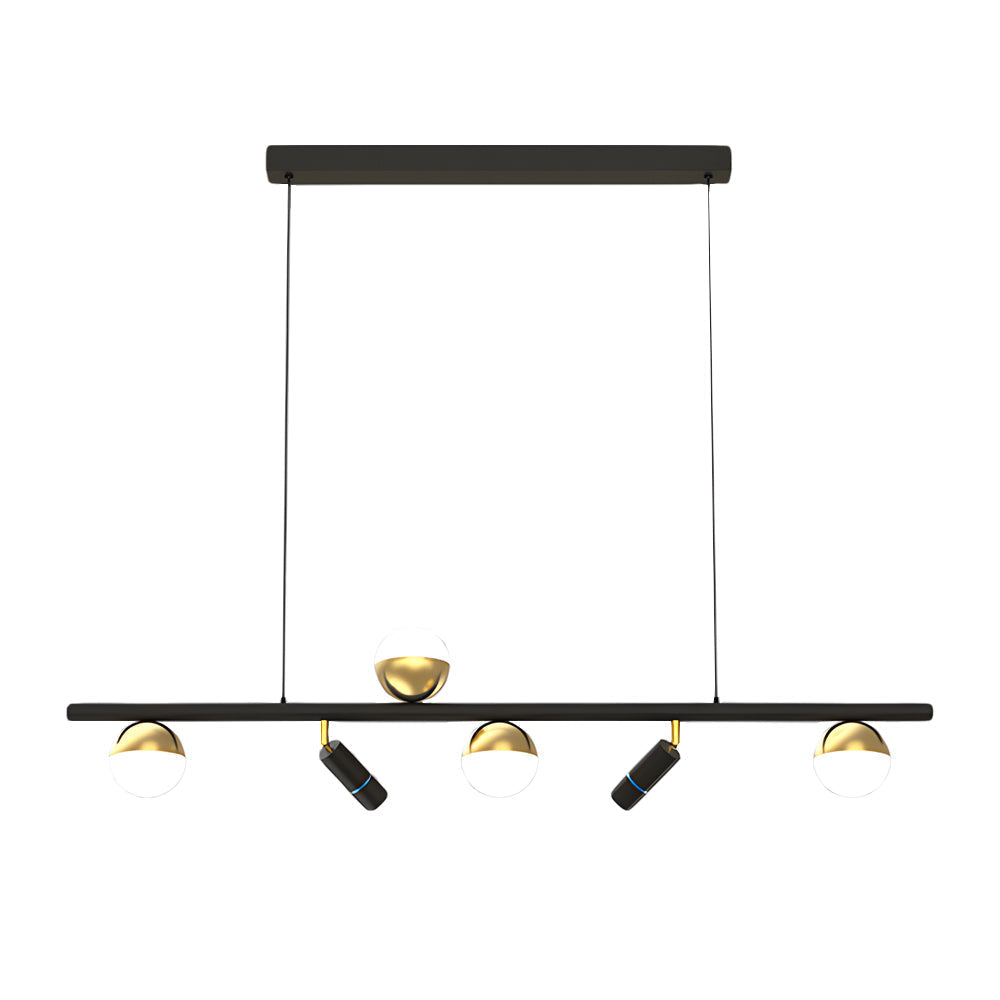 Modern Linear LED Dining Room Chandelier Nordic Strip Pendant Light with Three Color Dimming