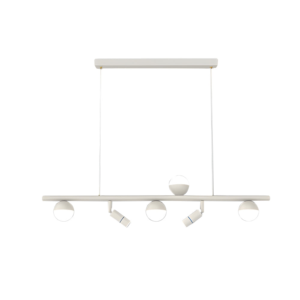 Modern Linear LED Dining Room Chandelier Nordic Strip Pendant Light with Three Color Dimming