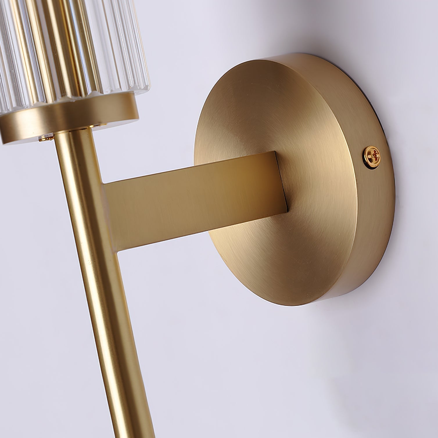 Modern Linear LED Glass Wall Sconce Brass and Black Finish Vanity Light for Indoor Spaces