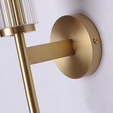 Modern Linear LED Glass Wall Sconce Brass and Black Finish Vanity Light for Indoor Spaces