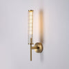 Modern Linear LED Glass Wall Sconce Brass and Black Finish Vanity Light for Indoor Spaces