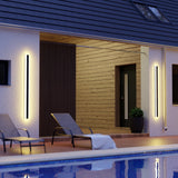 Modern Linear LED Outdoor Wall Light Waterproof Exterior Sconce for Garden Patio and Porch Decor
