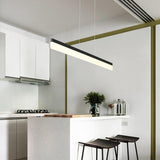 Modern Linear LED Pendant Light for Kitchen Island Aluminum Acrylic Hanging Lamp for Dining Room
