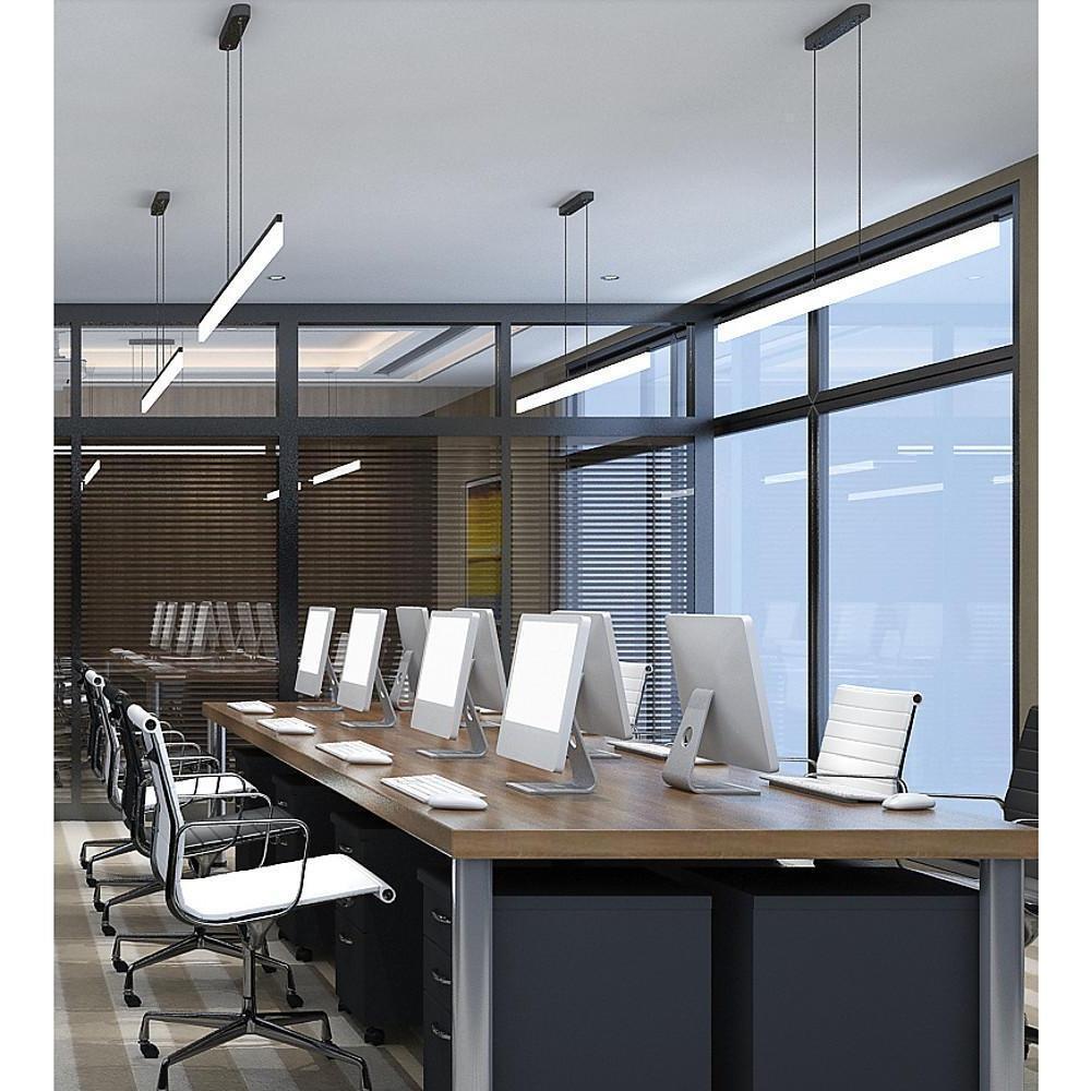 Modern Linear LED Pendant Light for Kitchen Island Aluminum Acrylic Hanging Lamp for Dining Room