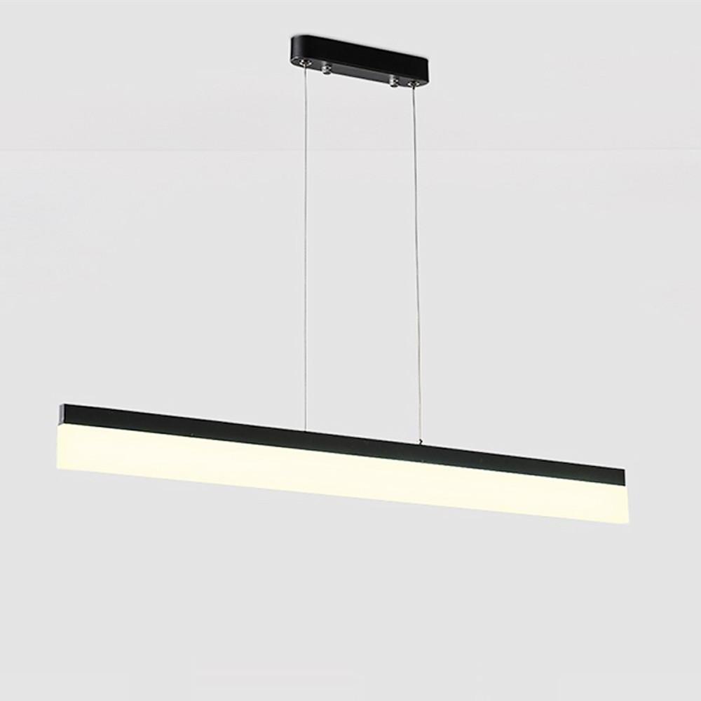 Modern Linear LED Pendant Light for Kitchen Island Aluminum Acrylic Hanging Lamp for Dining Room
