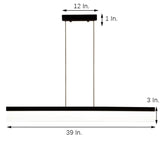 Modern Linear LED Pendant Light for Kitchen Island Aluminum Acrylic Hanging Lamp for Dining Room
