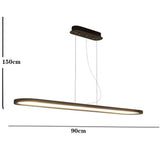 Modern Linear LED Pendant Light Minimalist Geometric Strip Chandelier for Dining Room