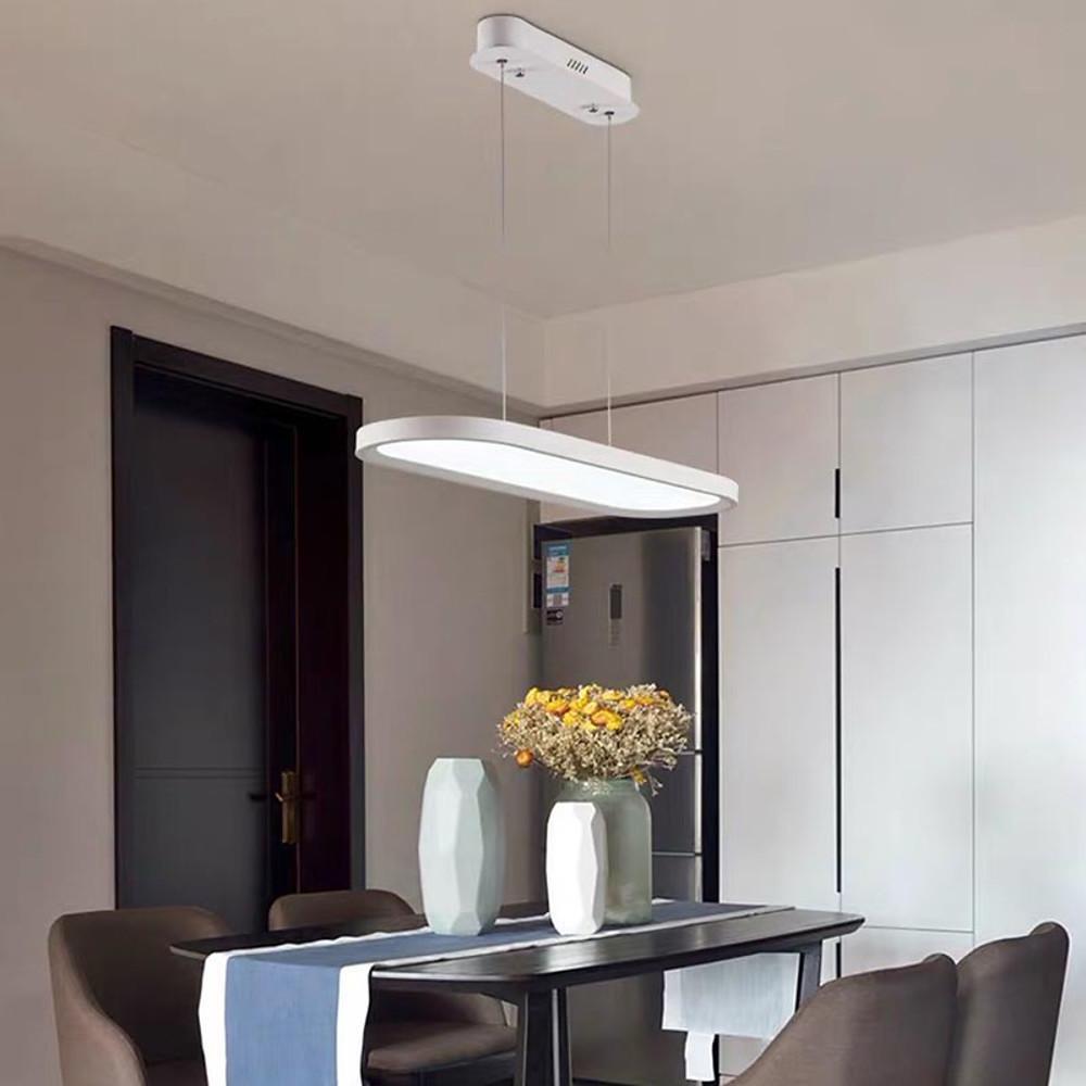Modern Linear LED Pendant Light Minimalist Geometric Strip Chandelier for Dining Room