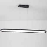Modern Linear LED Pendant Light Minimalist Geometric Strip Chandelier for Dining Room