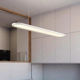 Modern Linear LED Pendant Light Minimalist Geometric Strip Chandelier for Dining Room