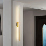 Modern Linear LED Plug In Wall Sconce Minimalist Slim Stick Lamp for Living Room