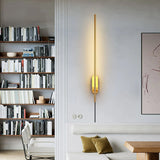Modern Linear LED Plug In Wall Sconce Minimalist Slim Stick Lamp for Living Room
