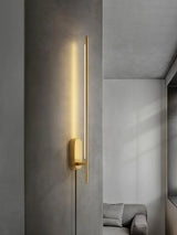 Modern Linear LED Plug In Wall Sconce Minimalist Slim Stick Lamp for Living Room