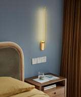 Modern Linear LED Plug In Wall Sconce Minimalist Slim Stick Lamp for Living Room