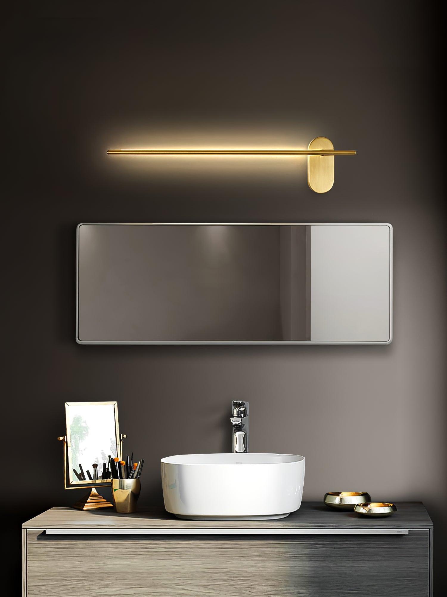 Modern Linear LED Plug In Wall Sconce Minimalist Slim Stick Lamp for Living Room