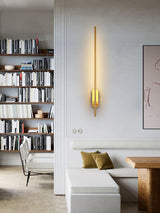 Modern Linear LED Plug In Wall Sconce Minimalist Slim Stick Lamp for Living Room