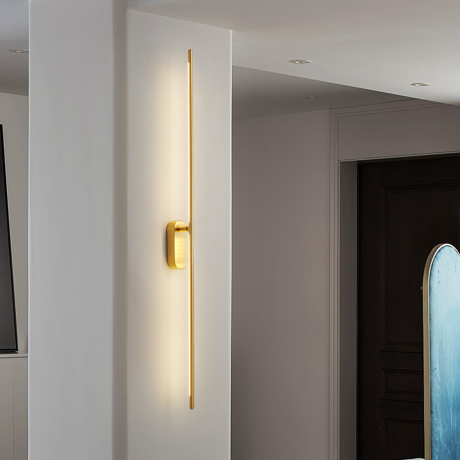 Modern Linear LED Plug In Wall Sconce Minimalist Slim Stick Lamp for Living Room