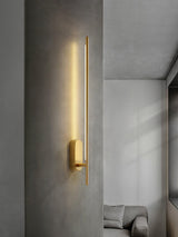 Modern Linear LED Plug In Wall Sconce Minimalist Slim Stick Lamp for Living Room