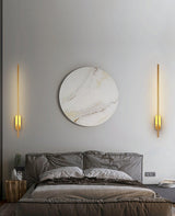 Modern Linear LED Plug In Wall Sconce Minimalist Slim Stick Lamp for Living Room