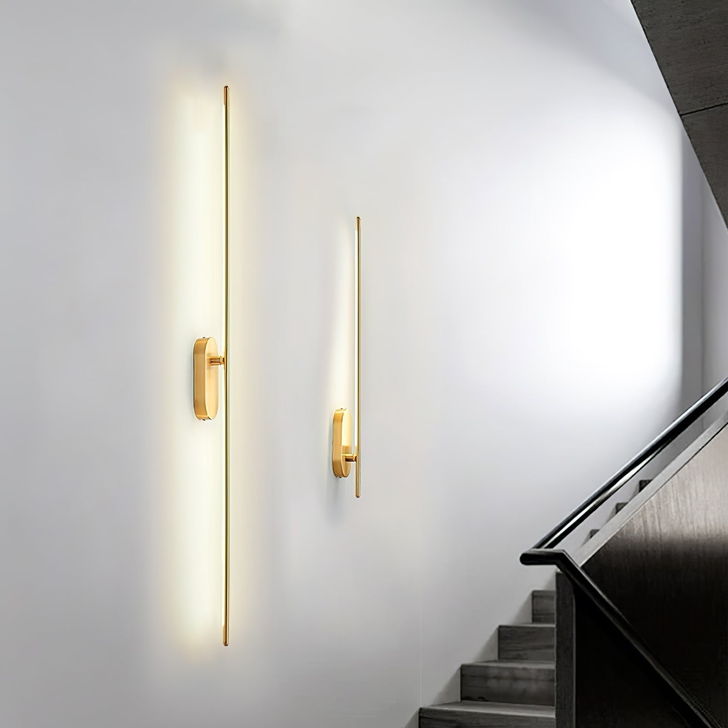 Modern Linear LED Plug In Wall Sconce Minimalist Slim Stick Lamp for Living Room