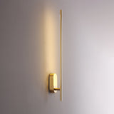 Modern Linear LED Plug In Wall Sconce Minimalist Slim Stick Lamp for Living Room