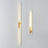 Modern Linear LED Plug In Wall Sconce Minimalist Slim Stick Lamp for Living Room