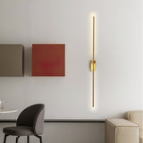 Modern Linear LED Plug In Wall Sconce Minimalist Slim Stick Lamp for Living Room