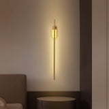 Modern Linear LED Plug In Wall Sconce Minimalist Slim Stick Lamp for Living Room