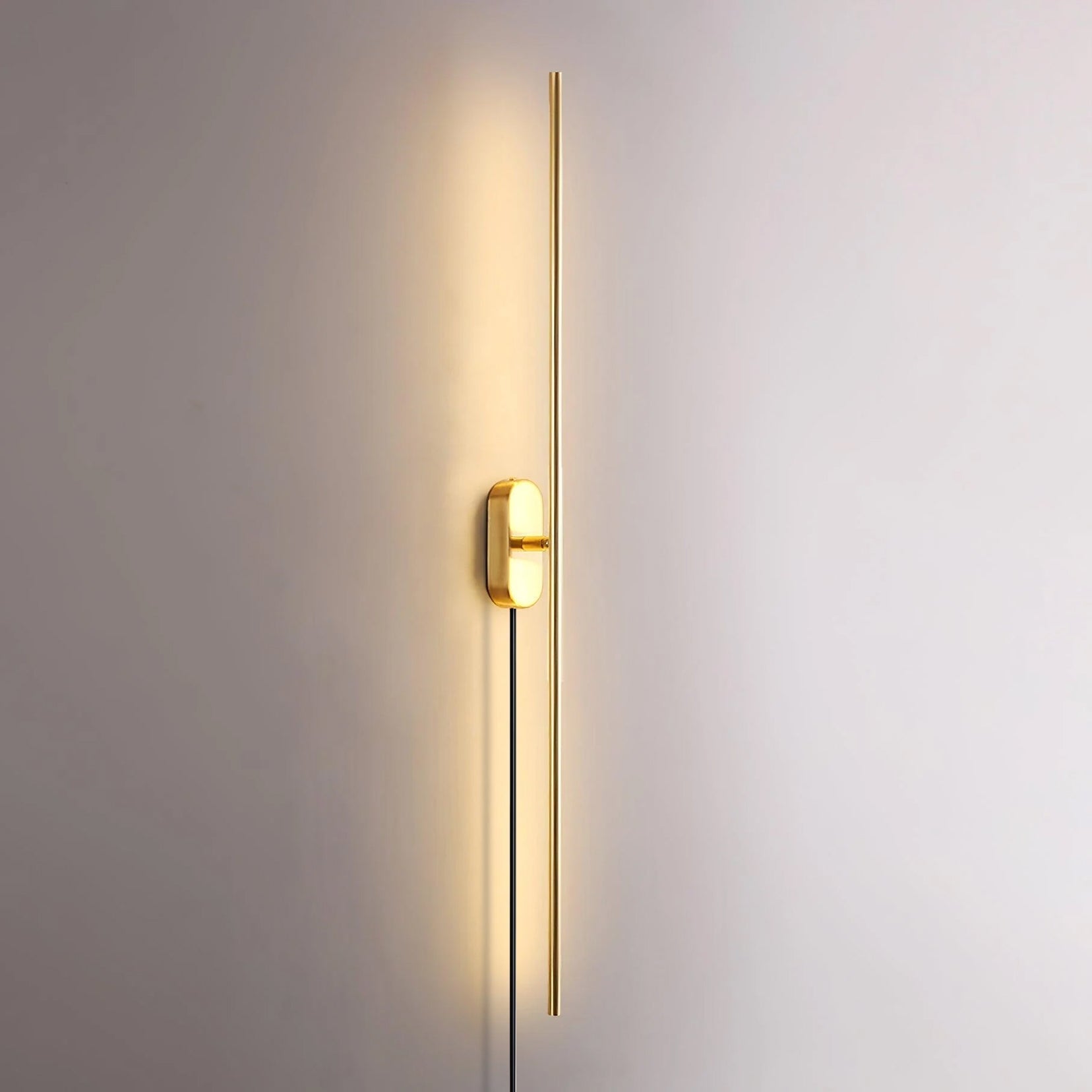 Modern Linear LED Plug In Wall Sconce Minimalist Slim Stick Lamp for Living Room