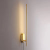 Modern Linear LED Plug In Wall Sconce Minimalist Slim Stick Lamp for Living Room