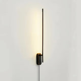 Modern Linear LED Plug In Wall Sconce Minimalist Slim Stick Lamp for Living Room