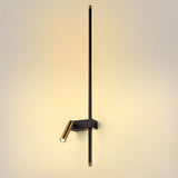 Modern Linear LED Wall Sconce with Adjustable Spotlight for Hallway and Bedroom