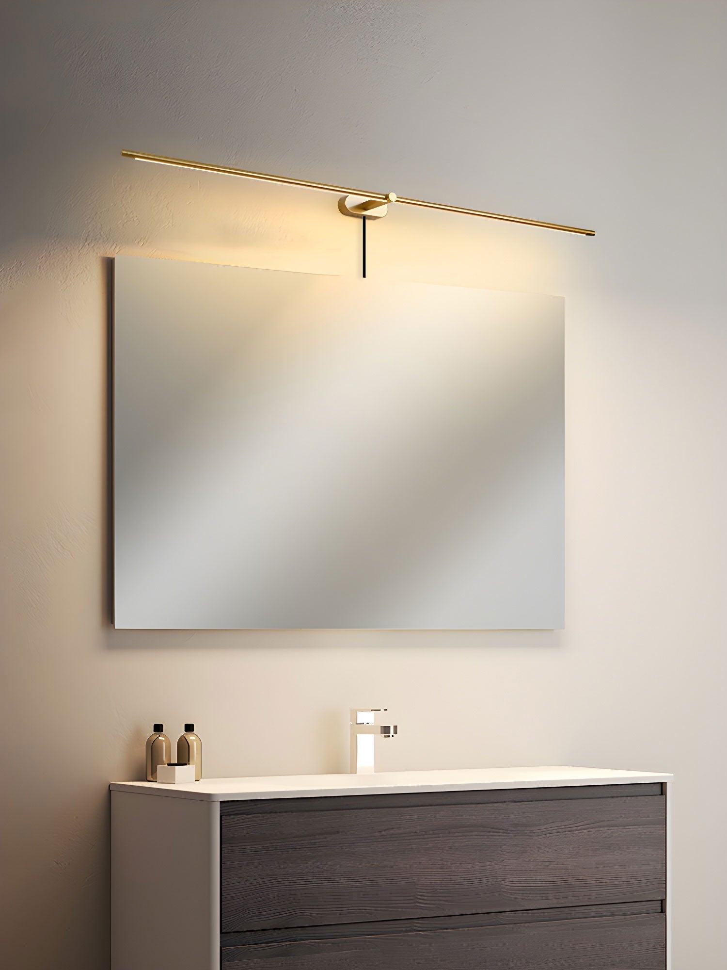 Modern Linear LED Wall Sconce with Plug in Cord Minimalist Vanity Lighting