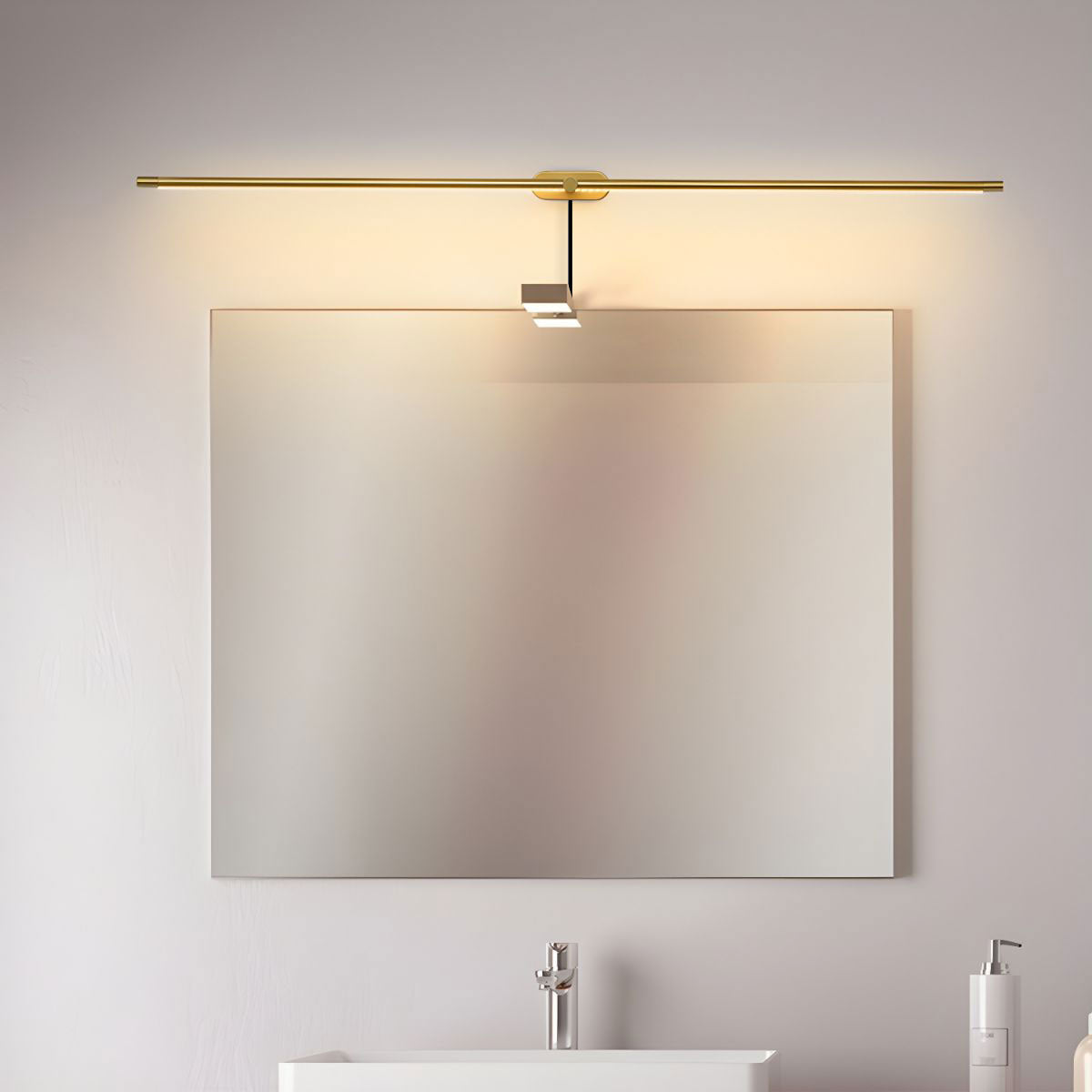 Modern Linear LED Wall Sconce with Plug in Cord Minimalist Vanity Lighting