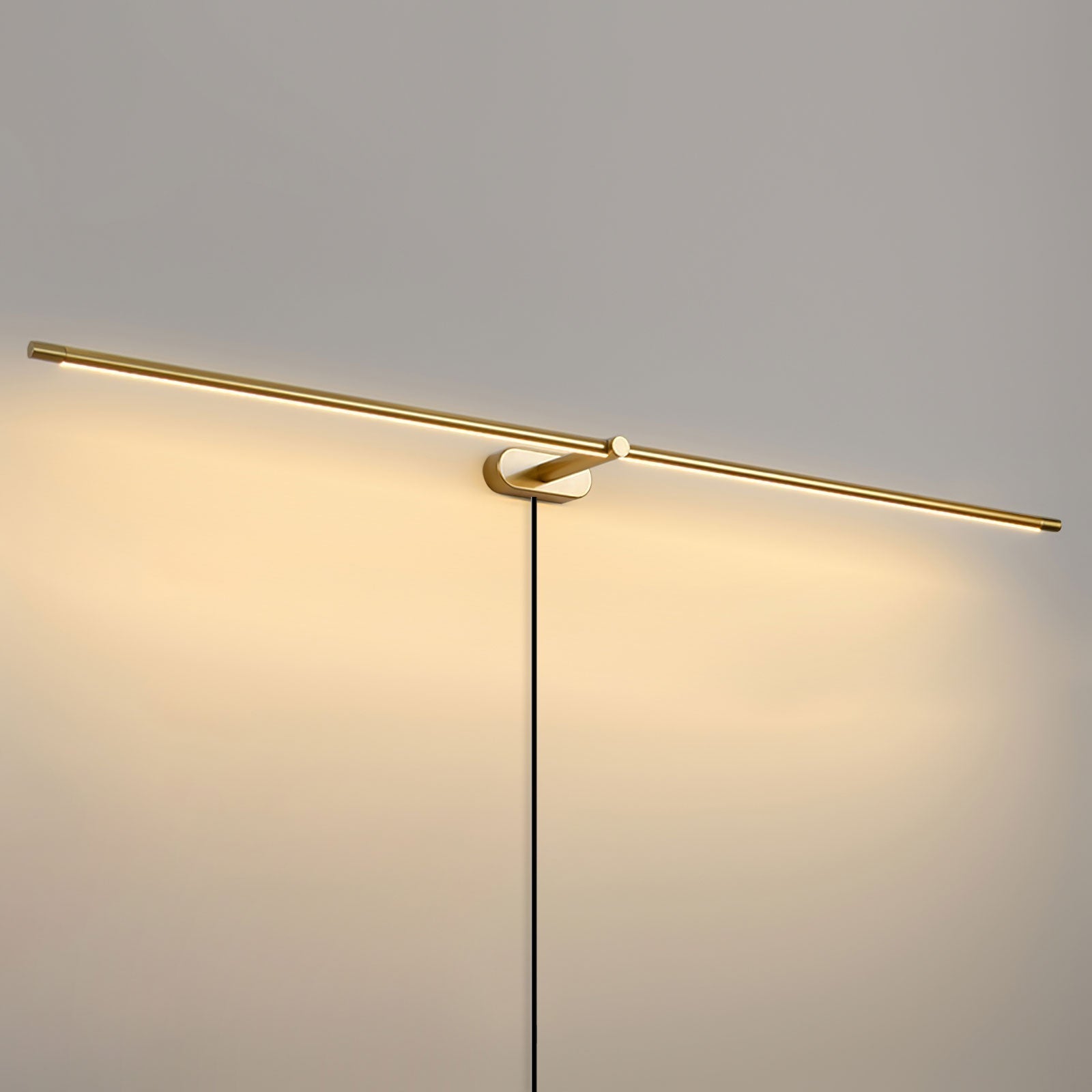 Modern Linear LED Wall Sconce with Plug in Cord Minimalist Vanity Lighting