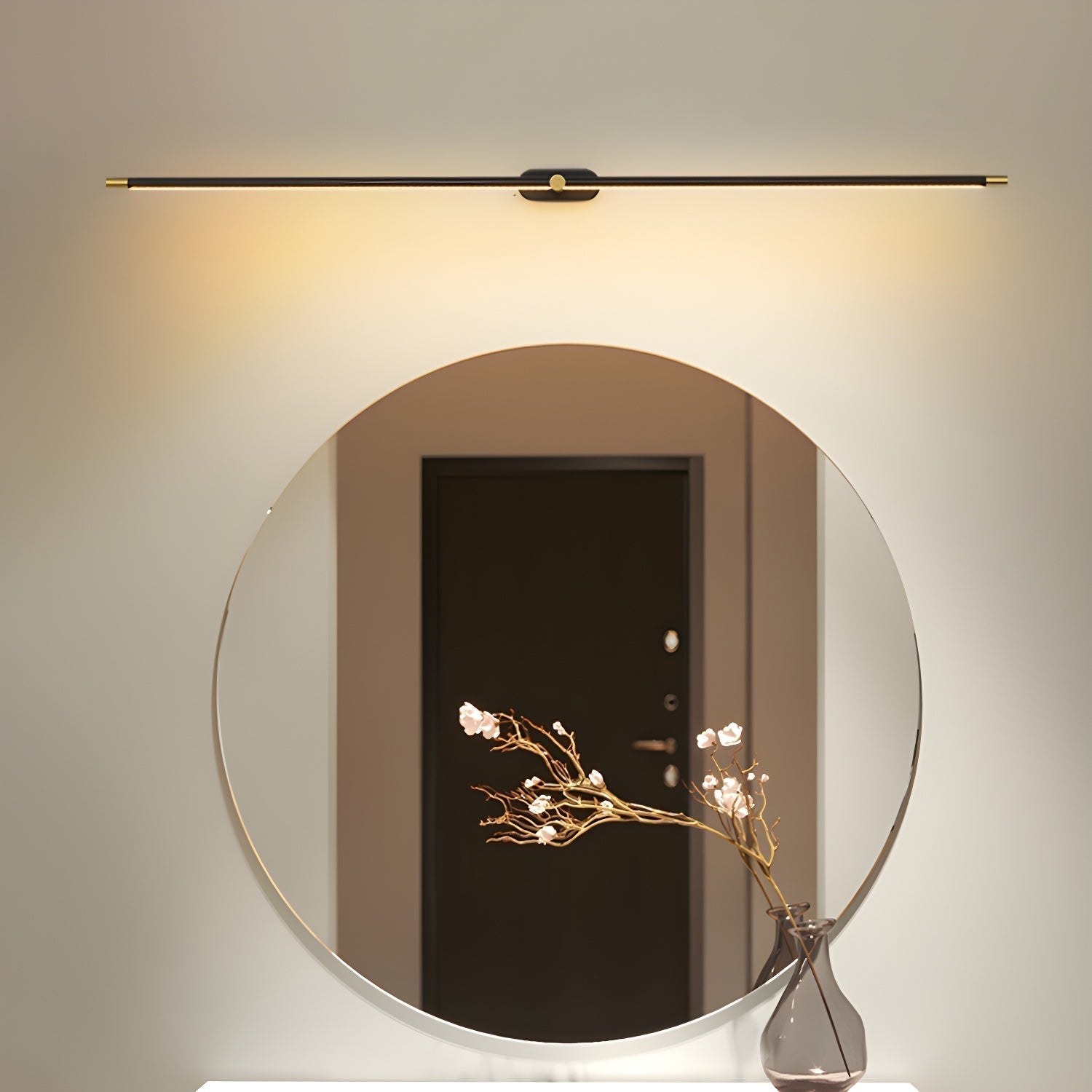 Modern Linear LED Wall Sconce with Plug in Cord Minimalist Vanity Lighting