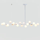 Modern Linear Multi Light Glass Ball Chandelier for Kitchen Island and Dining Room