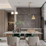 Modern Linear Pendant Chandelier with Opal Glass Globes and Architectural Metallic Design