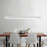 Modern Linear Rectangle LED Chandelier Dimmable Pendant Light for Dining Room