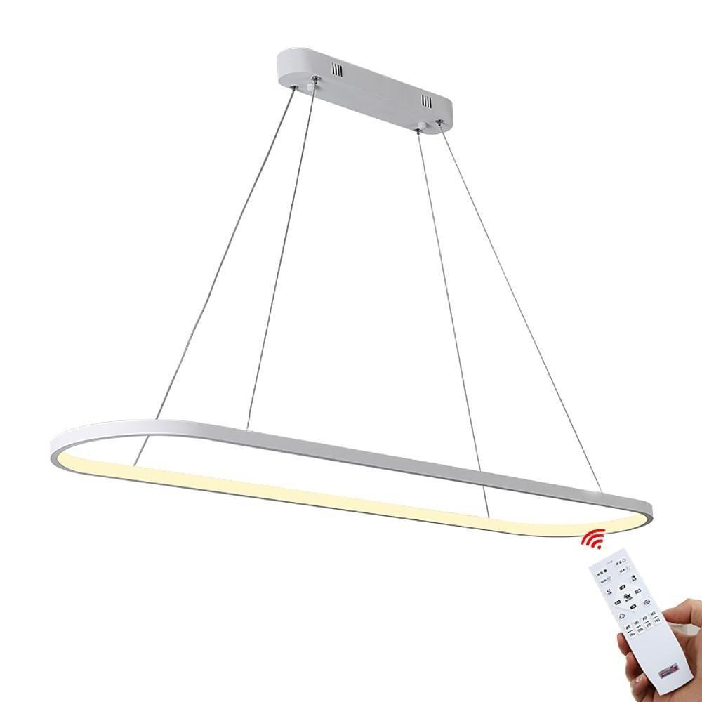 Modern Linear Rectangle LED Chandelier Dimmable Pendant Light for Dining Room